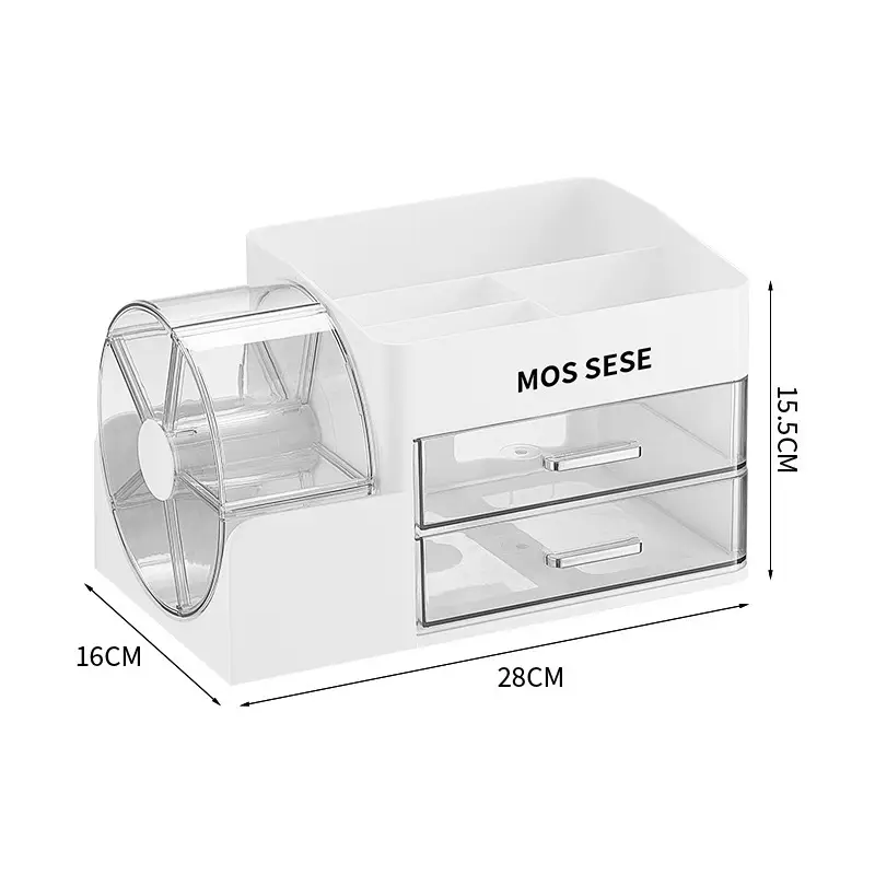 Multi-Layer Cosmetic Storage Box, Dressing Table, Skin Care Product Rotatable Storage Box, Desktop Stationery Drawer-Type Organizer