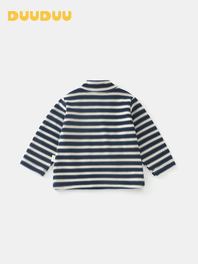 Duuduu Striped Long Sleeve Baby T-Shirt Blue White