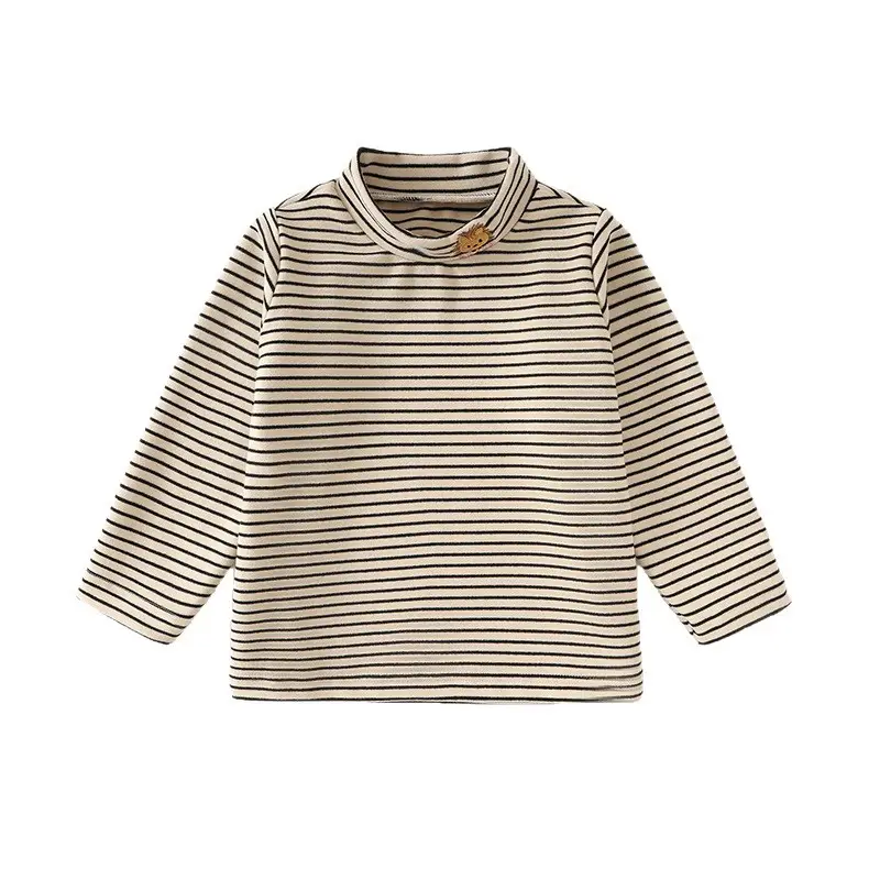 Jingqi Kids T-Shirt Striped Half Turtleneck Baby Boy