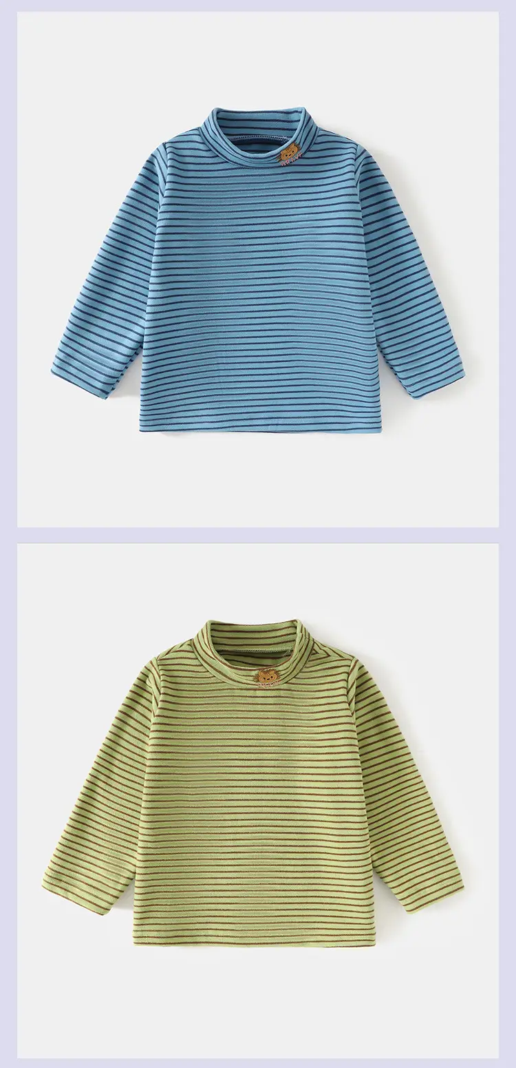 Jingqi Kids T-Shirt Striped Half Turtleneck Baby Boy — feature 8