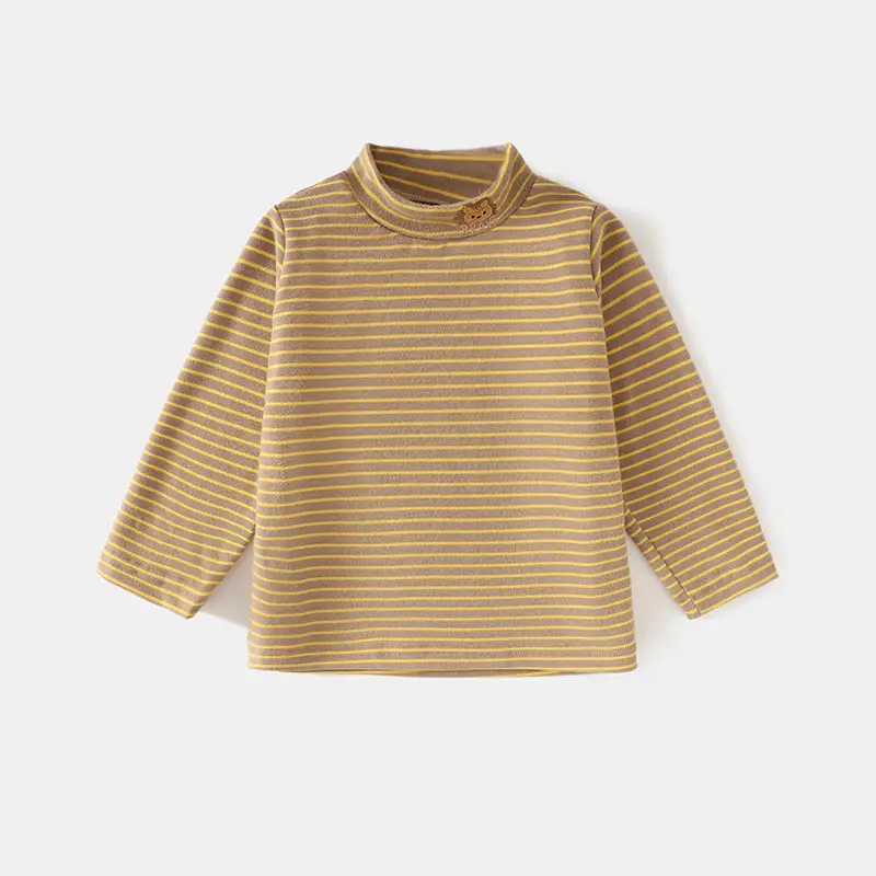 Jingqi Kids T-Shirt Striped Half Turtleneck Baby Boy