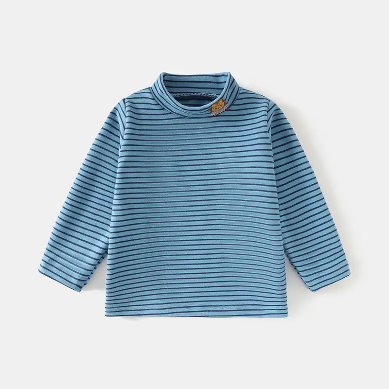 Jingqi Kids T-Shirt Striped Half Turtleneck Baby Boy