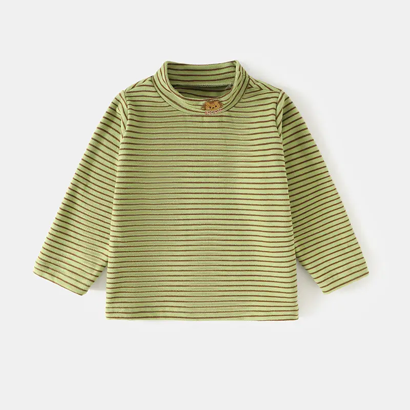 Jingqi Kids T-Shirt Striped Half Turtleneck Baby Boy