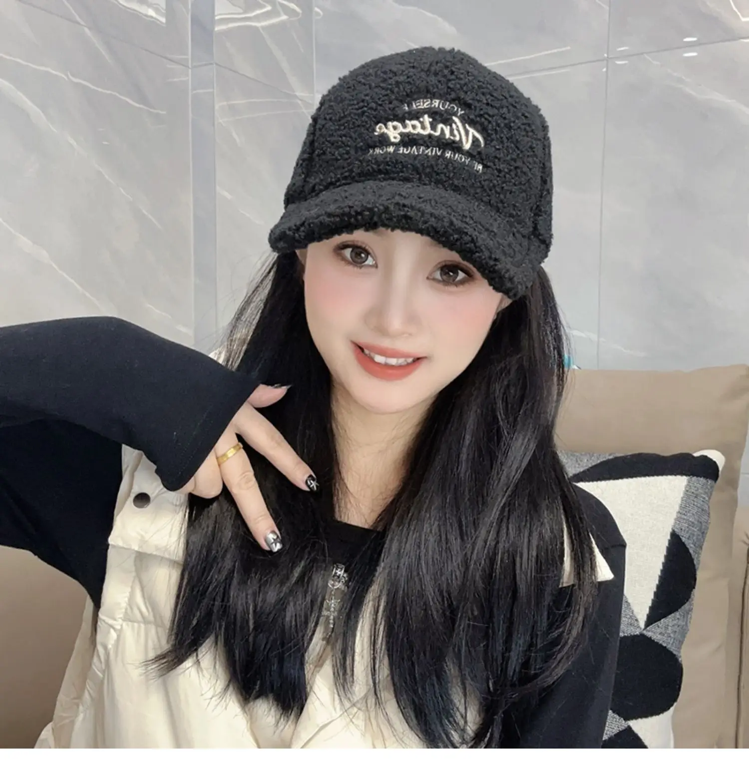 Women Winter Fleece Duckbill Cap Warm Casual — feature 12