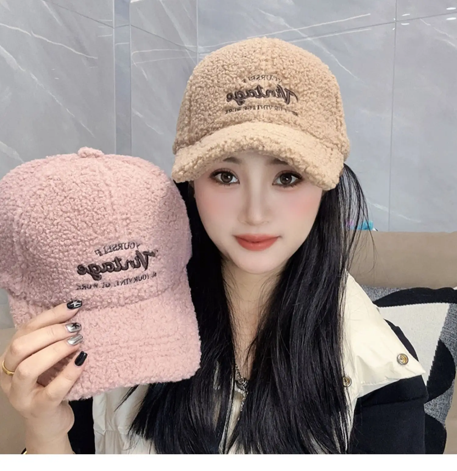 Women Winter Fleece Duckbill Cap Warm Casual — feature 15