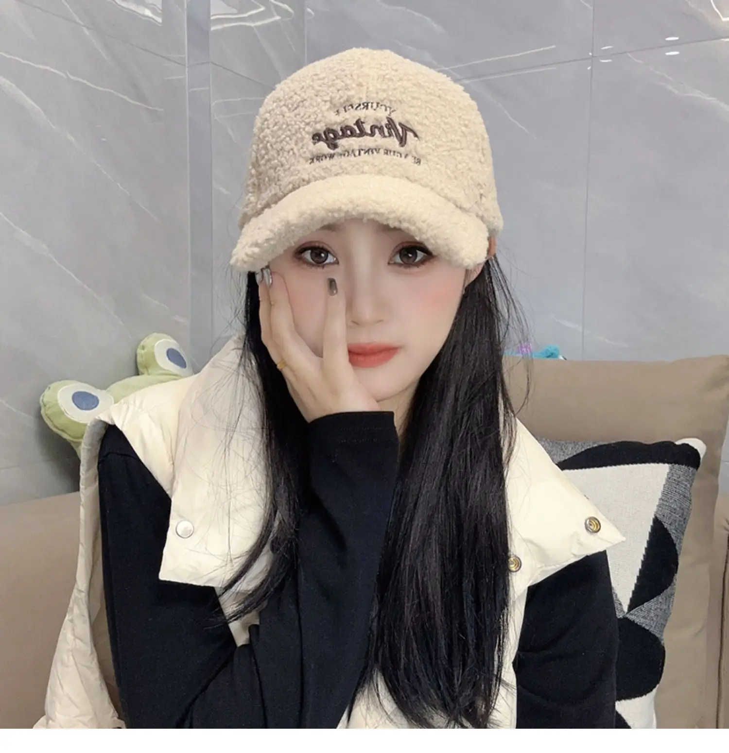 Women Winter Fleece Duckbill Cap Warm Casual — feature 9