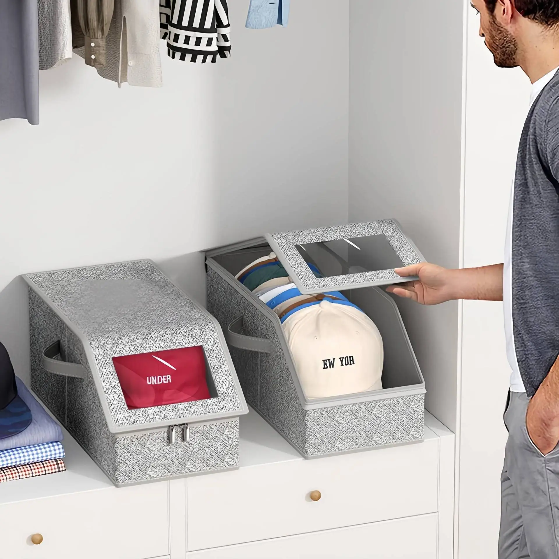Dustproof Hat Storage Box for Home Use - Image 4