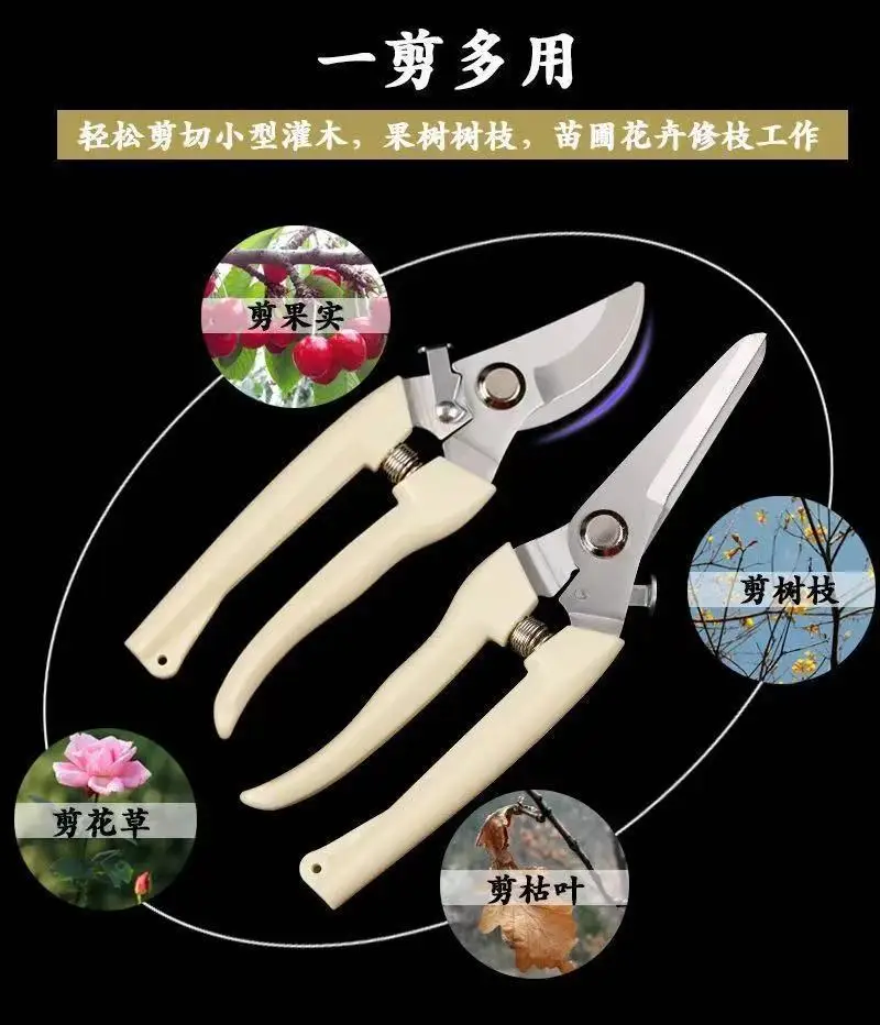 Pruning Shears for Thick Branches, Flower Shop Gardening Scissors, Stainless Steel Fruit Picking Scissors, Garden Scissors, Floral Household Pruning Scissors — feature 2