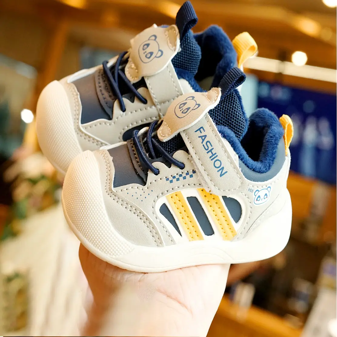 Toddler Winter Fleece Baby Shoes 1-2Yr Anti-Slip Soft Sole