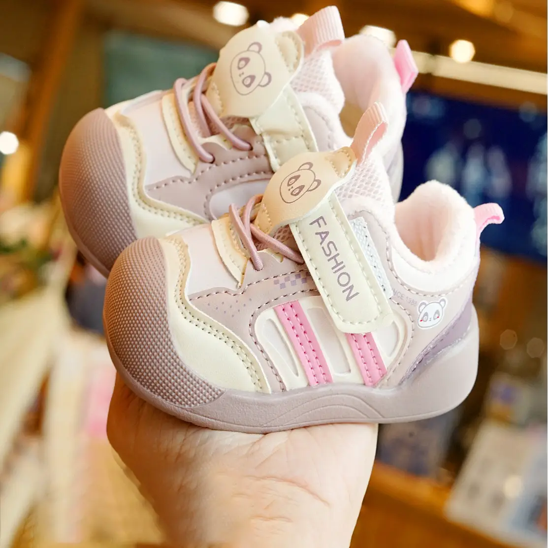 Toddler Winter Fleece Baby Shoes 1-2Yr Anti-Slip Soft Sole