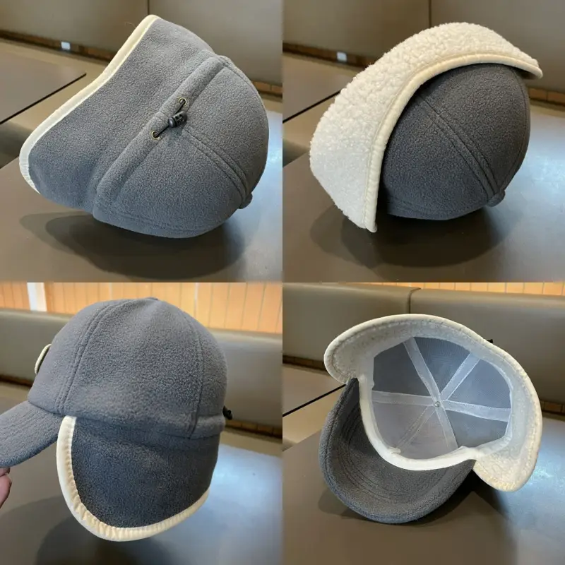 Kids Ear Protection Cap Brown with Logo - Image 9