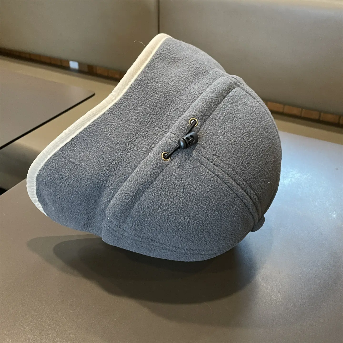 Kids Ear Protection Cap Brown with Logo — feature 11