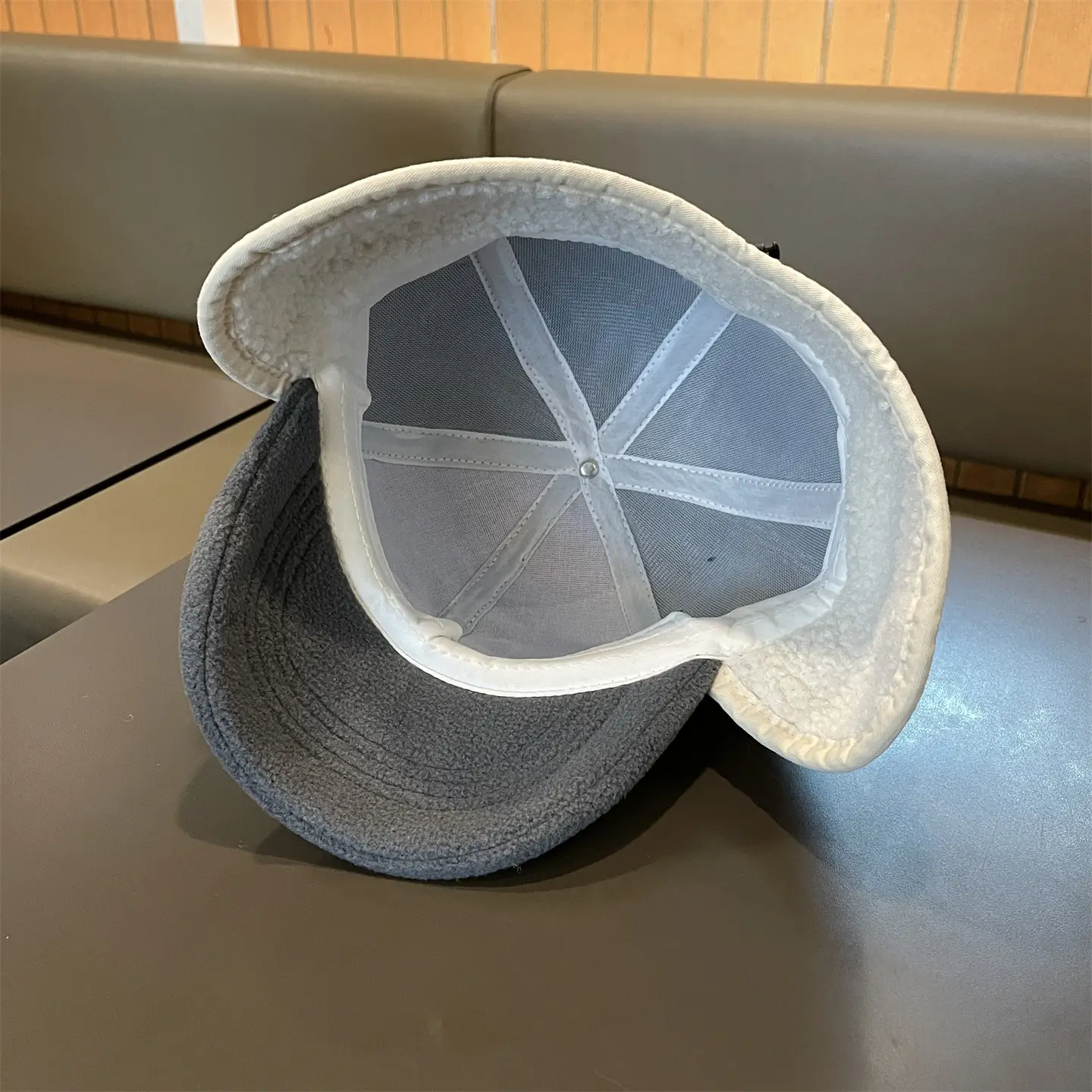 Kids Ear Protection Cap Brown with Logo — feature 13