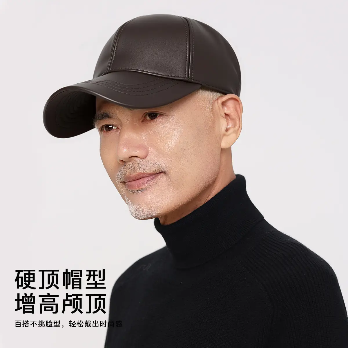 Men Black Fleece Lined Baseball Cap Winter Warm
