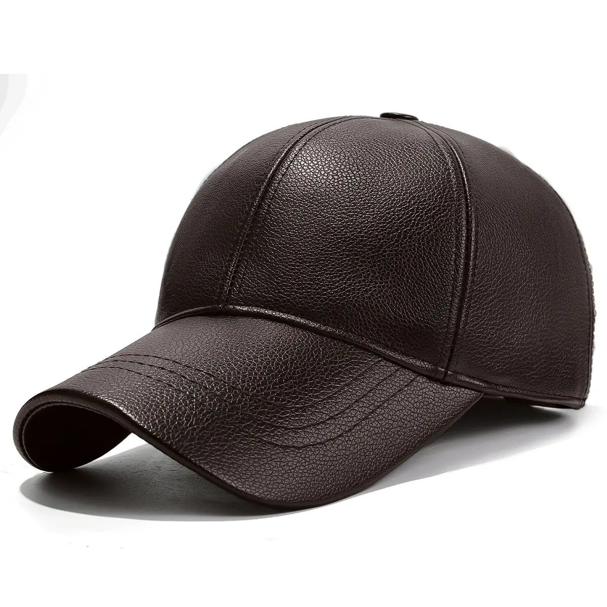 Men Black Fleece Lined Baseball Cap Winter Warm