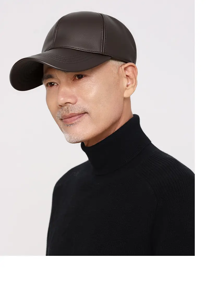 Men Black Fleece Lined Baseball Cap Winter Warm — feature 15
