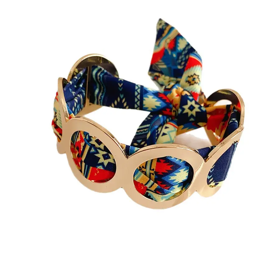 French Autumn and Winter Flocked Leopard Print Wide Open Bracelet Light Luxury High-End Bracelet Retro Ethnic Style Versatile Bracelet