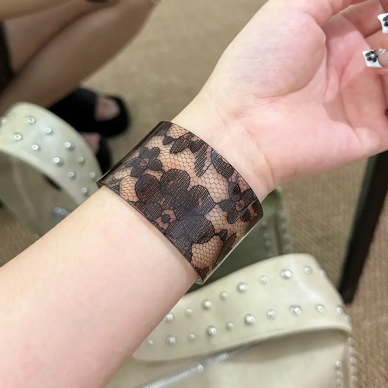 French Autumn and Winter Flocked Leopard Print Wide Open Bracelet Light Luxury High-End Bracelet Retro Ethnic Style Versatile Bracelet — feature 12