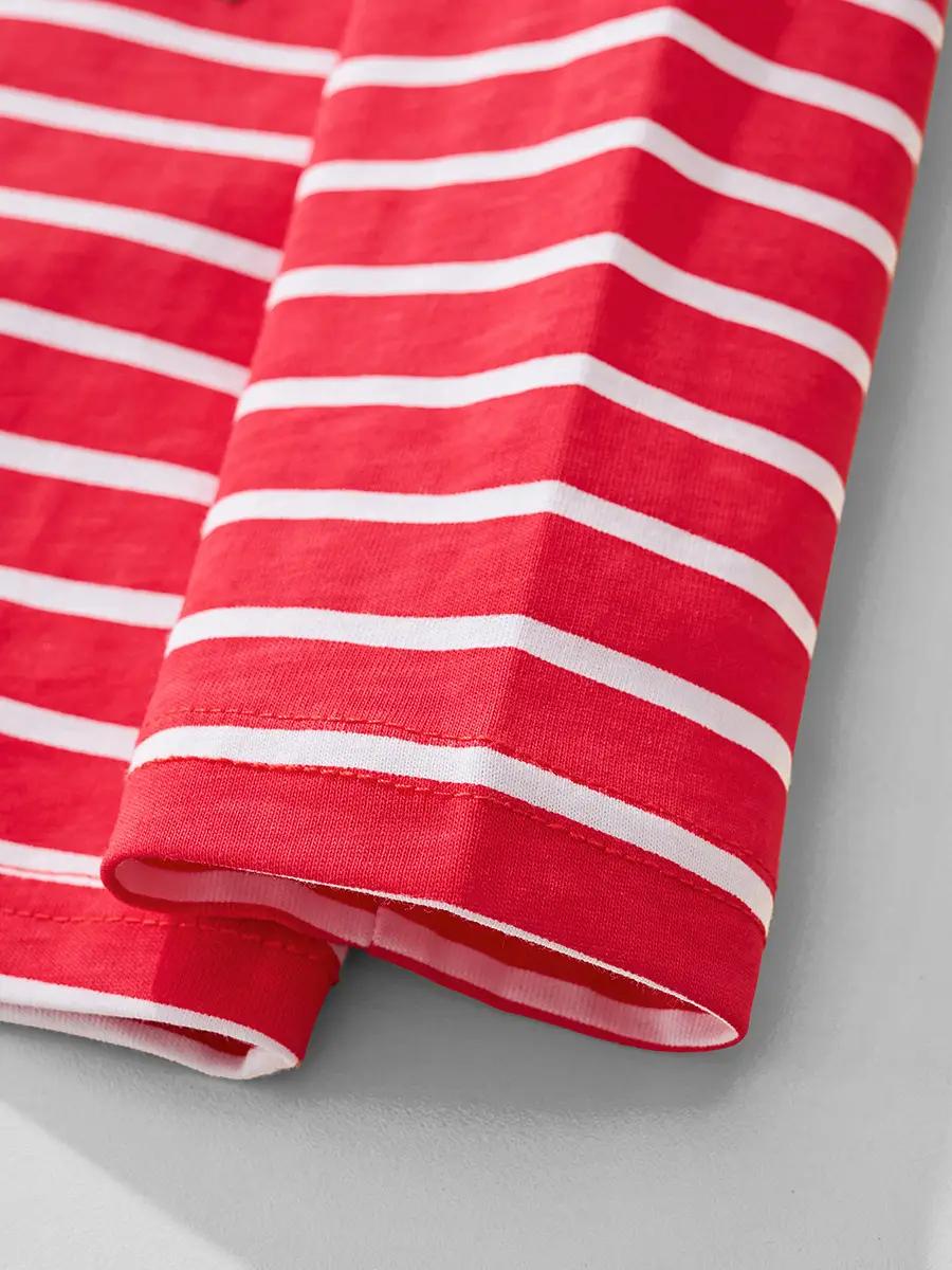 Kids Red Wave Striped Long Sleeve T-Shirt - Image 5