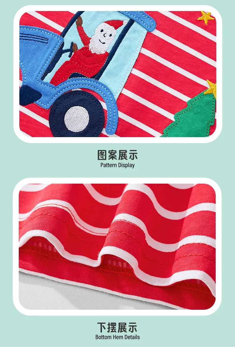 Kids Red Wave Striped Long Sleeve T-Shirt — feature 8