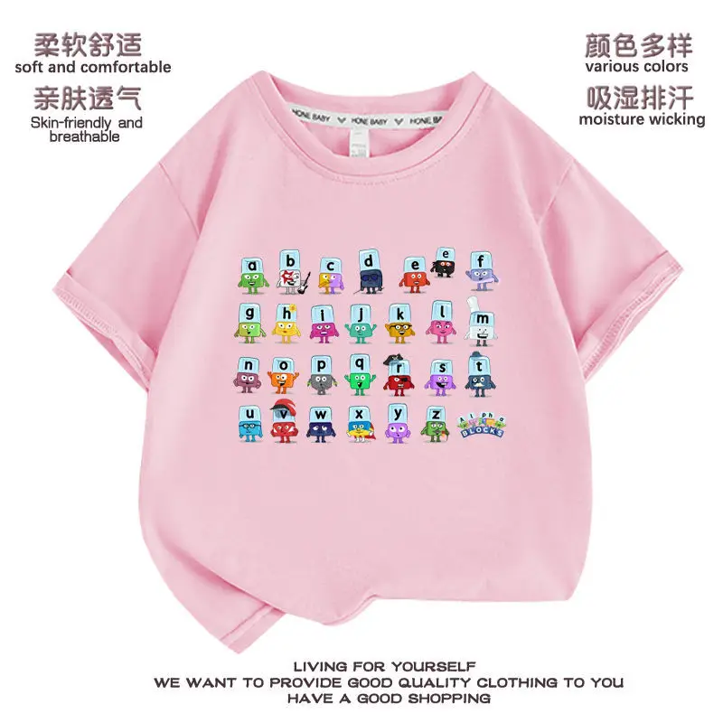 Kids Cross-Border Rhythm Box T-Shirt Blue Summer Cotton — feature 12