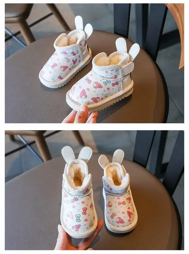 Fleece Lined Toddler Snow Boots with Heart Print — feature 6