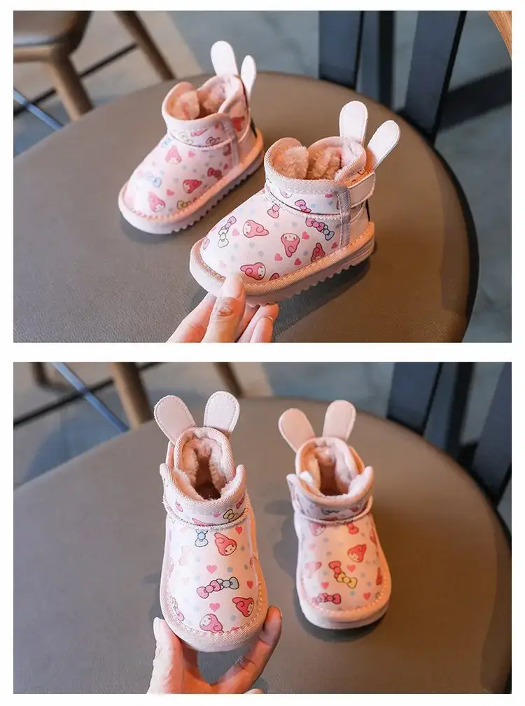 Fleece Lined Toddler Snow Boots with Heart Print — feature 8