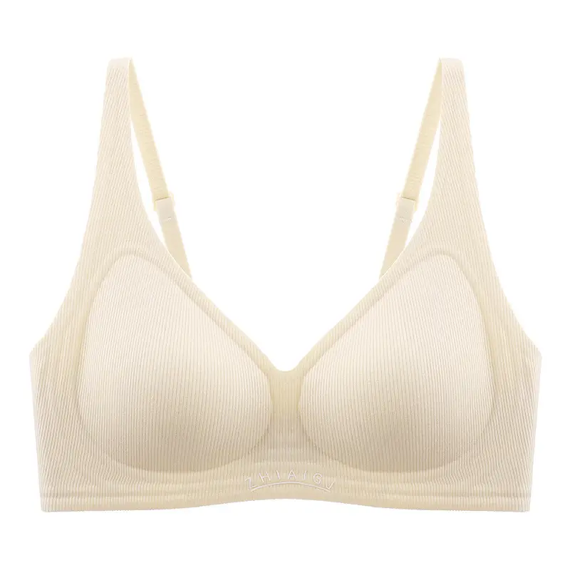 Seamless Nude Feel Bra for Women with Small Buttons, Jelly Soft Support, Side Breast Adjustment, Wireless Ultra Soft Thin Bra