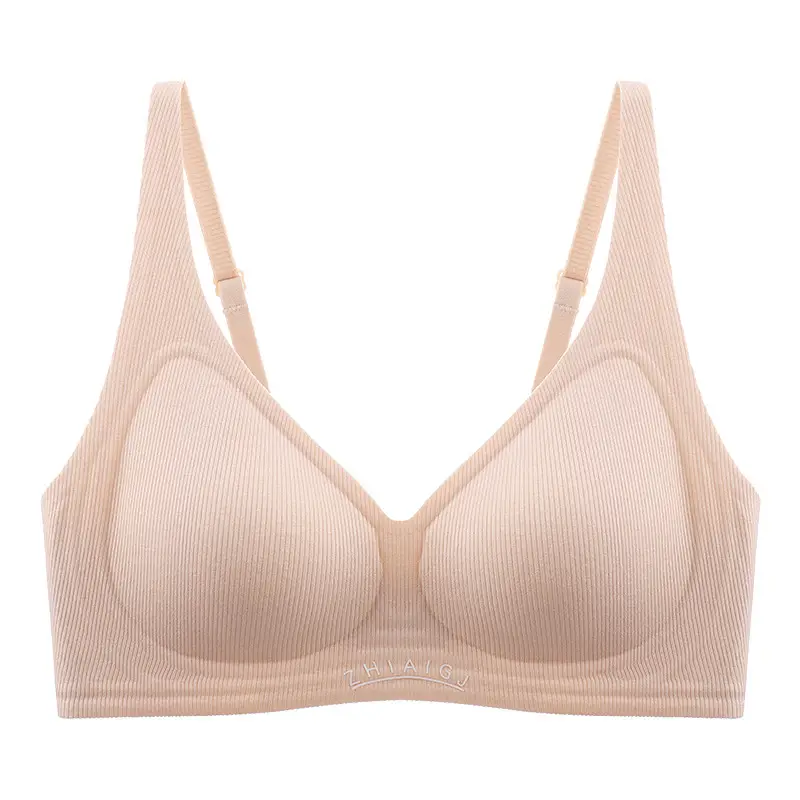 Seamless Nude Feel Bra for Women with Small Buttons, Jelly Soft Support, Side Breast Adjustment, Wireless Ultra Soft Thin Bra