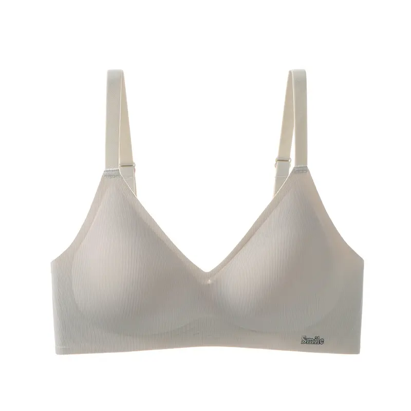 B78 Seamless Nude Underwear Women's Jelly Soft Support Breast Reduction Adjustable Wireless Super Soft Thin Bra