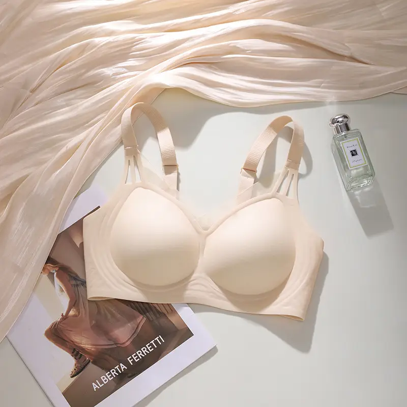 Nude Seamless Intimates for Women, Soft Support Jelly, Breast Reduction, Anti-Sagging, Adjustable, Wire-Free, Ultra-Soft Thin Bra - Image 4