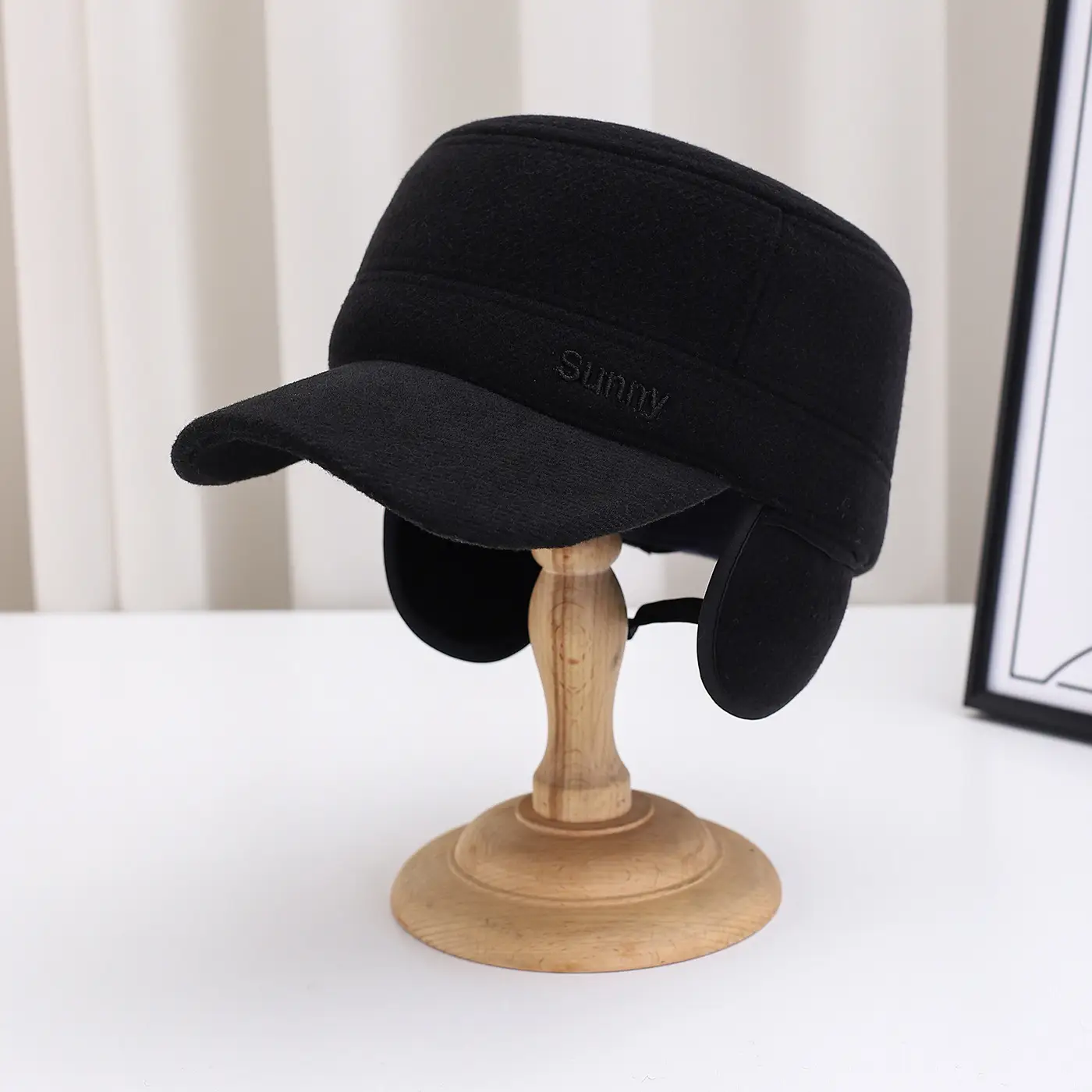 Men's Warm Fleece Cap Black Brown Summy - Image 2