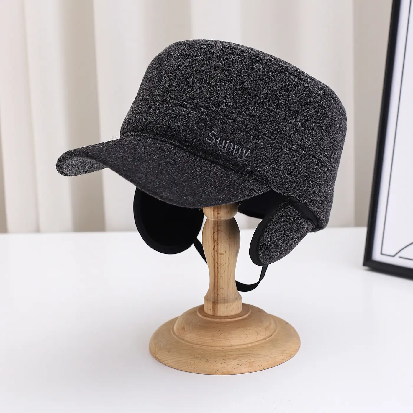 Men's Warm Fleece Cap Black Brown Summy - Image 3