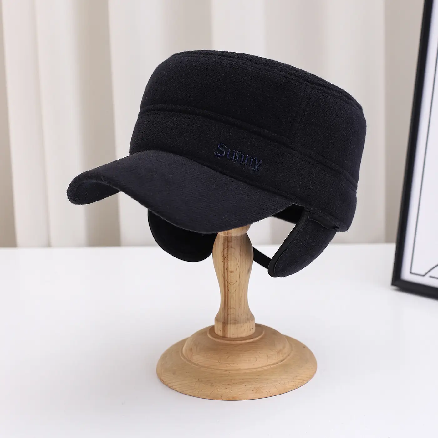 Men's Warm Fleece Cap Black Brown Summy - Image 4