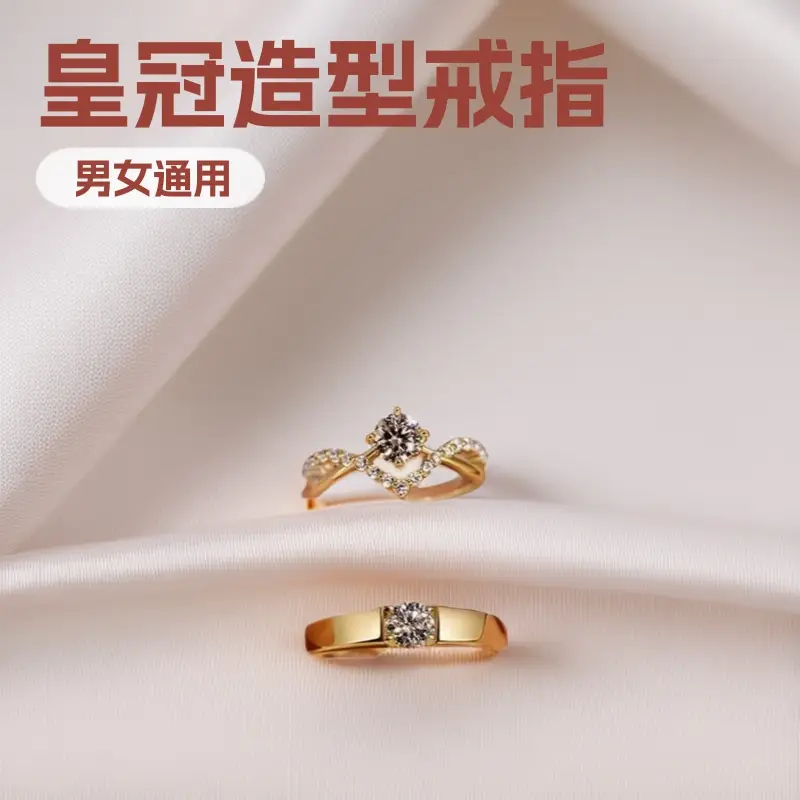 Crown Shape Diamond Ring Gold Plated for Men Women - Image 7
