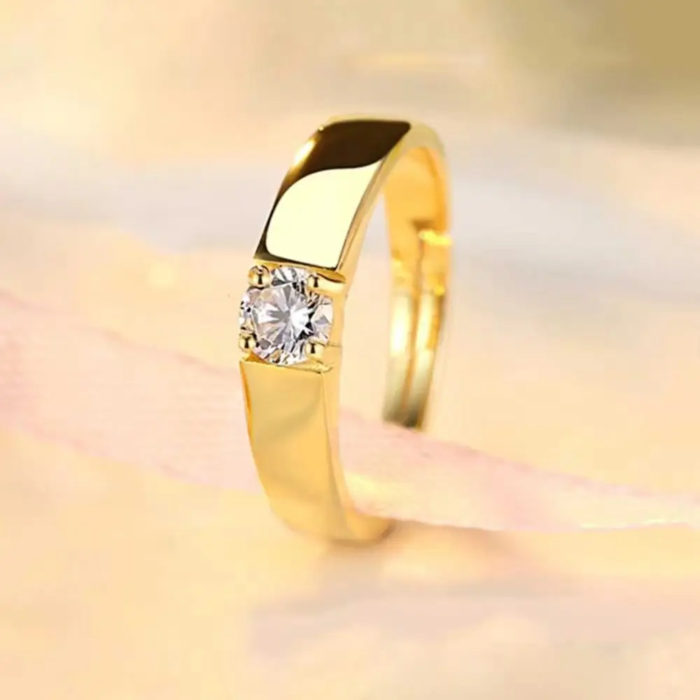 Crown Shape Diamond Ring Gold Plated for Men Women