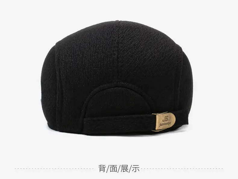 Men Winter Warm Cotton Cap Outdoor Cold Proof Forward Beret — feature 11