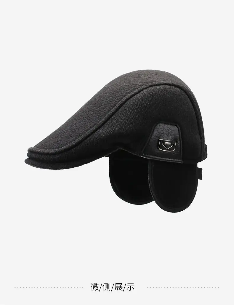 Men Winter Warm Cotton Cap Outdoor Cold Proof Forward Beret — feature 14