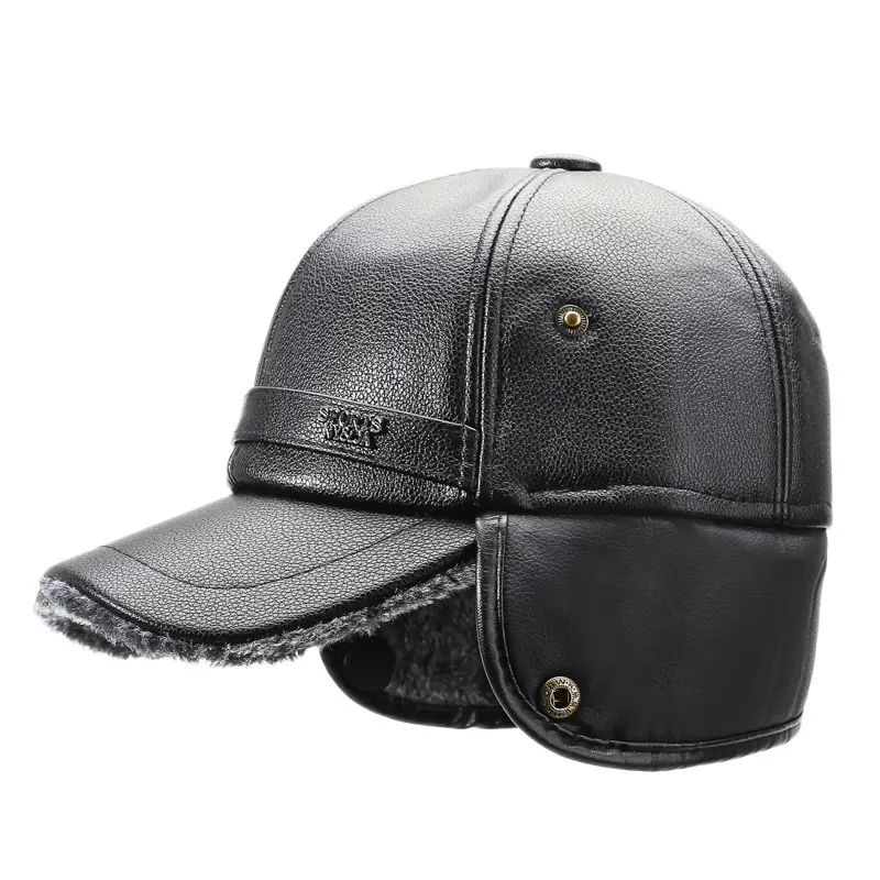 Winter Warm Leather Cap for Men with Ear Protection - Image 7