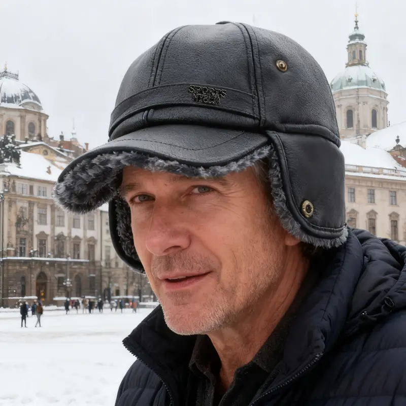 Winter Warm Leather Cap for Men with Ear Protection - Image 5