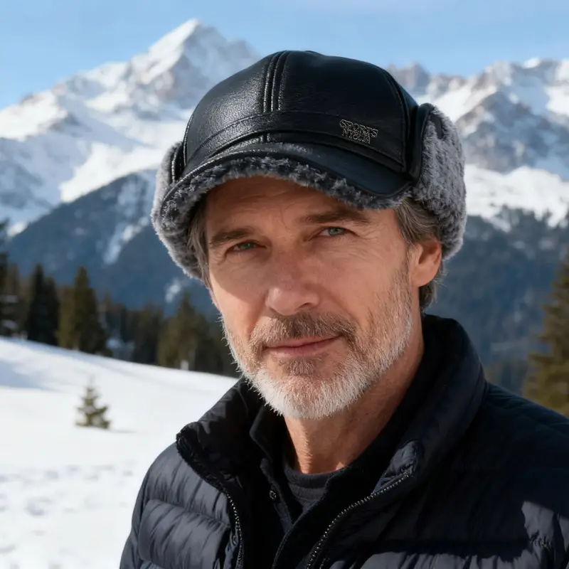 Winter Warm Leather Cap for Men with Ear Protection - Image 6