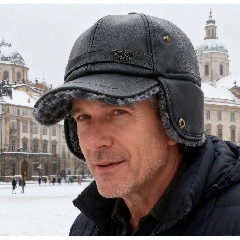 Winter Warm Leather Cap for Men with Ear Protection — feature 15