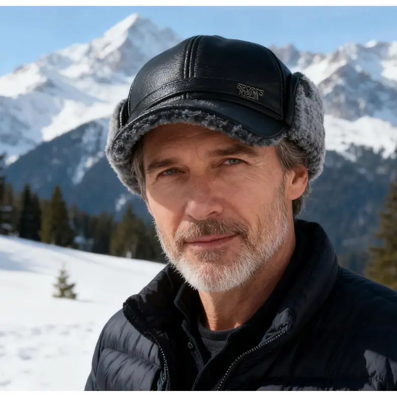 Winter Warm Leather Cap for Men with Ear Protection — feature 16