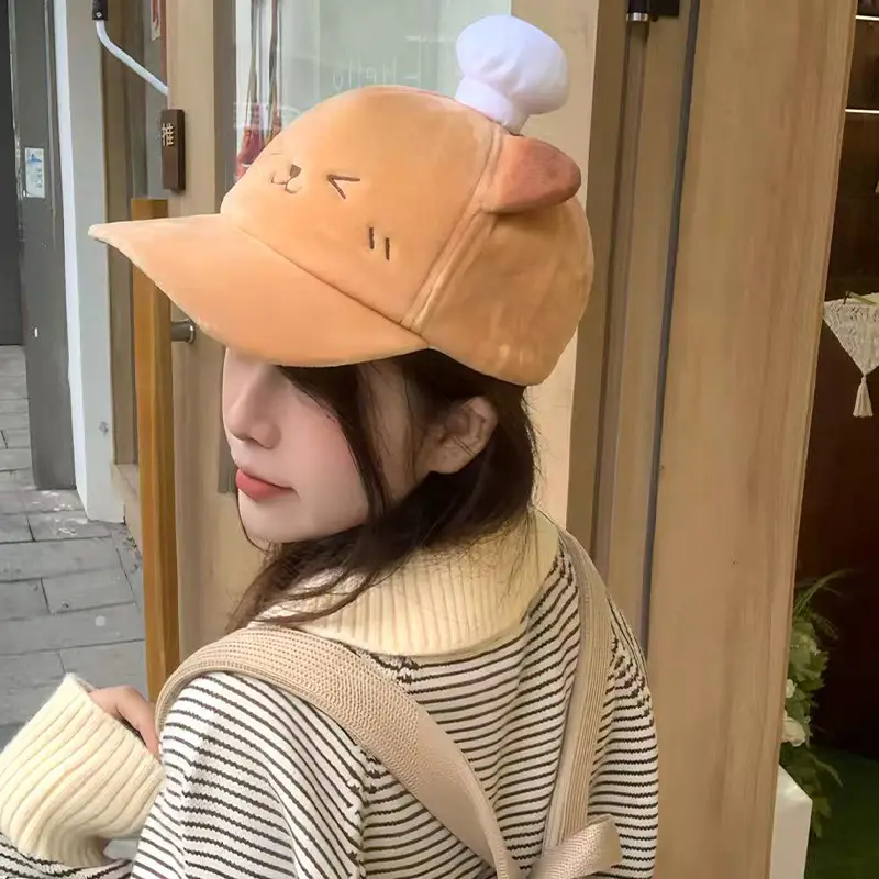 Autumn Winter Duckbill Cap with Cartoon Ears - Image 6