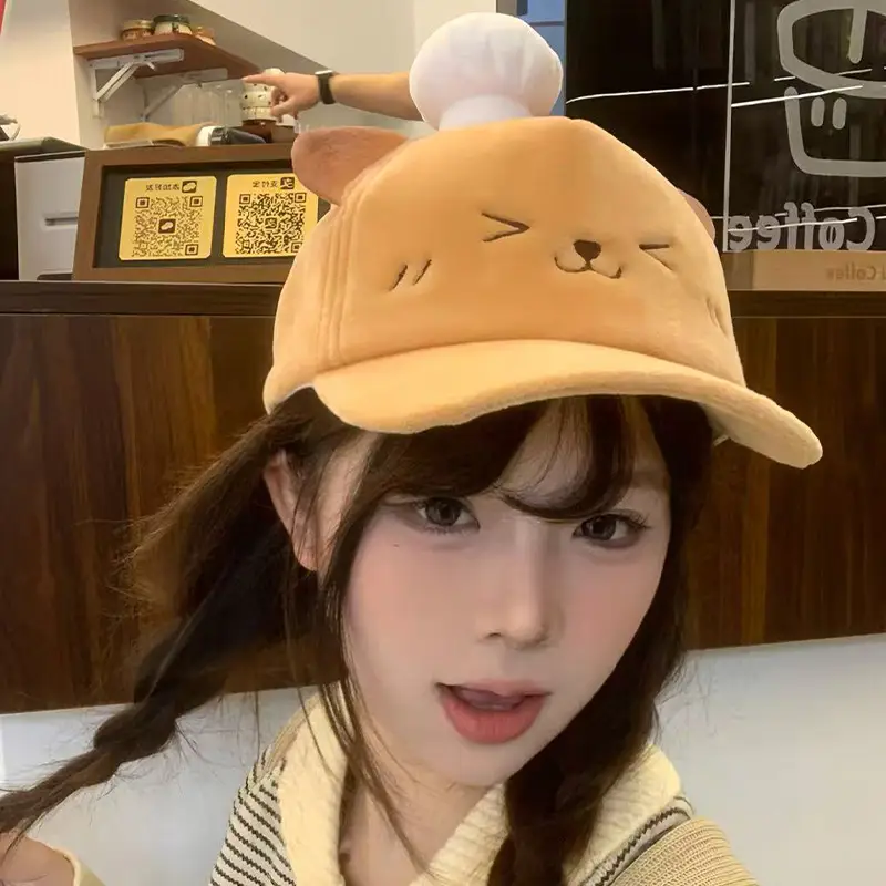 Autumn Winter Duckbill Cap with Cartoon Ears - Image 7