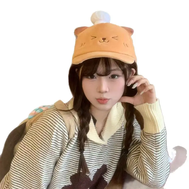Autumn Winter Duckbill Cap with Cartoon Ears - Image 8