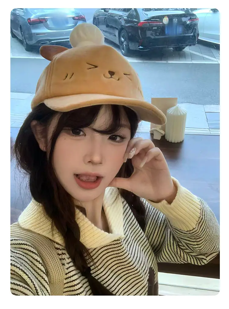 Autumn Winter Duckbill Cap with Cartoon Ears — feature 11