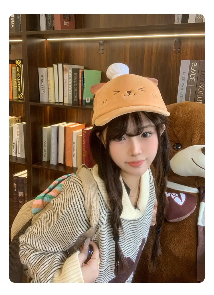Autumn Winter Duckbill Cap with Cartoon Ears — feature 17