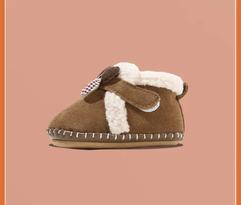 Winter Baby Shoes Brown Bow Soft Sole Fleece Lined — feature 26