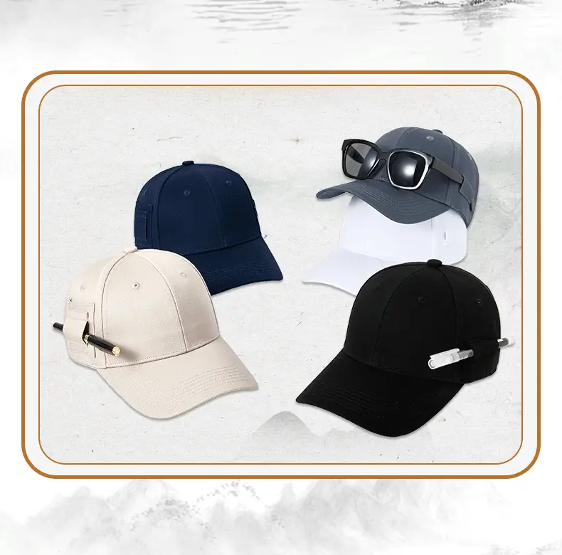 Unisex Dark Blue Baseball Cap Duckbill Design — feature 11